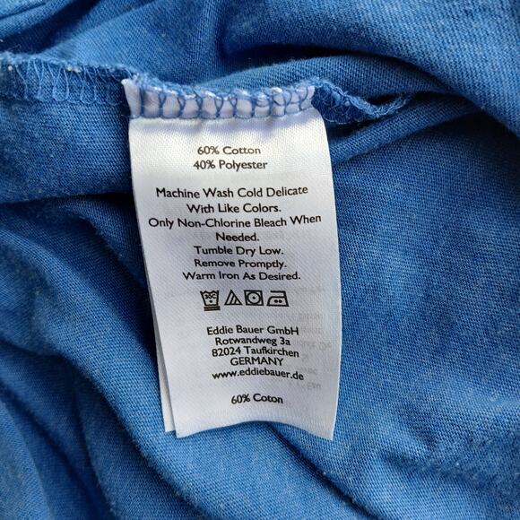 Eddie Bauer Myriad Roll-Sleeve T-shirt XL Lake blue raglan short sleeve tee - Picture 12 of 14